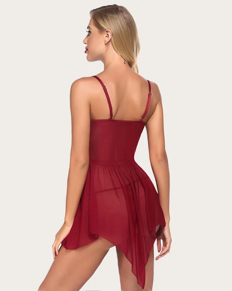 Plus Size Lace V Neck Babydoll