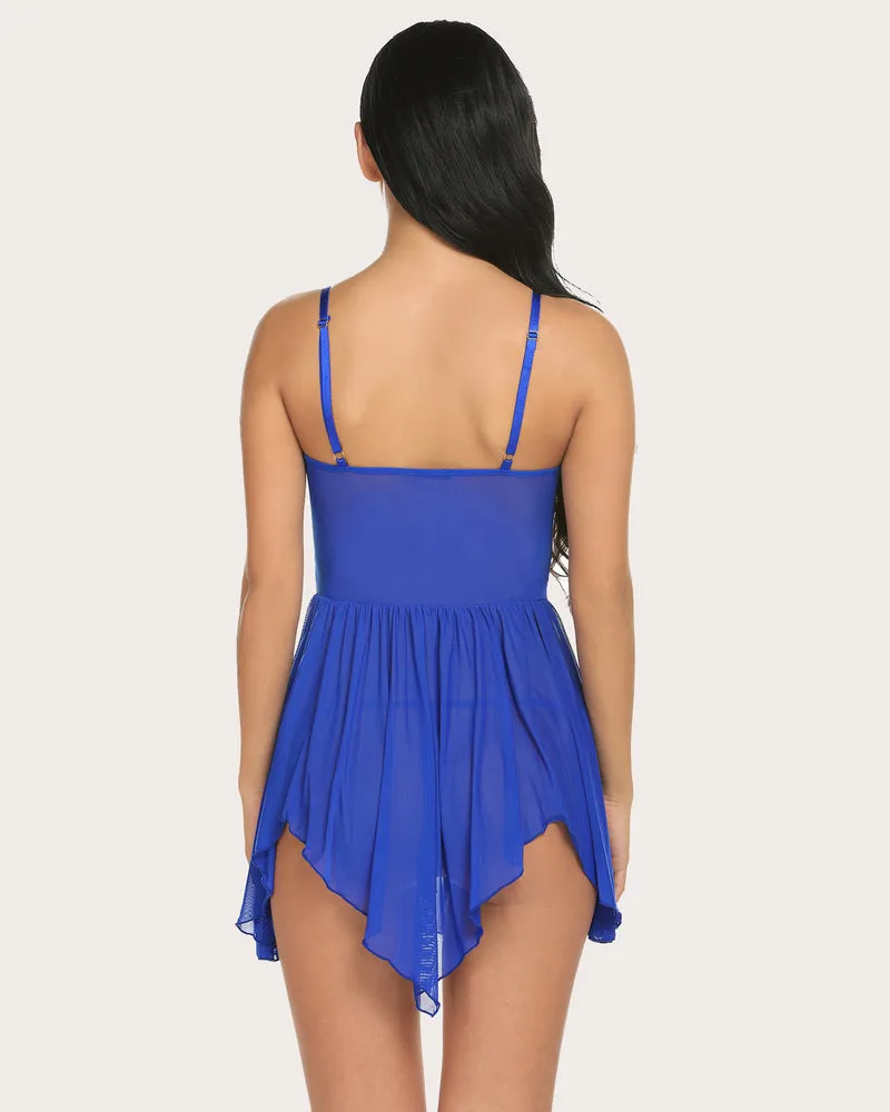 Plus Size Lace V Neck Babydoll