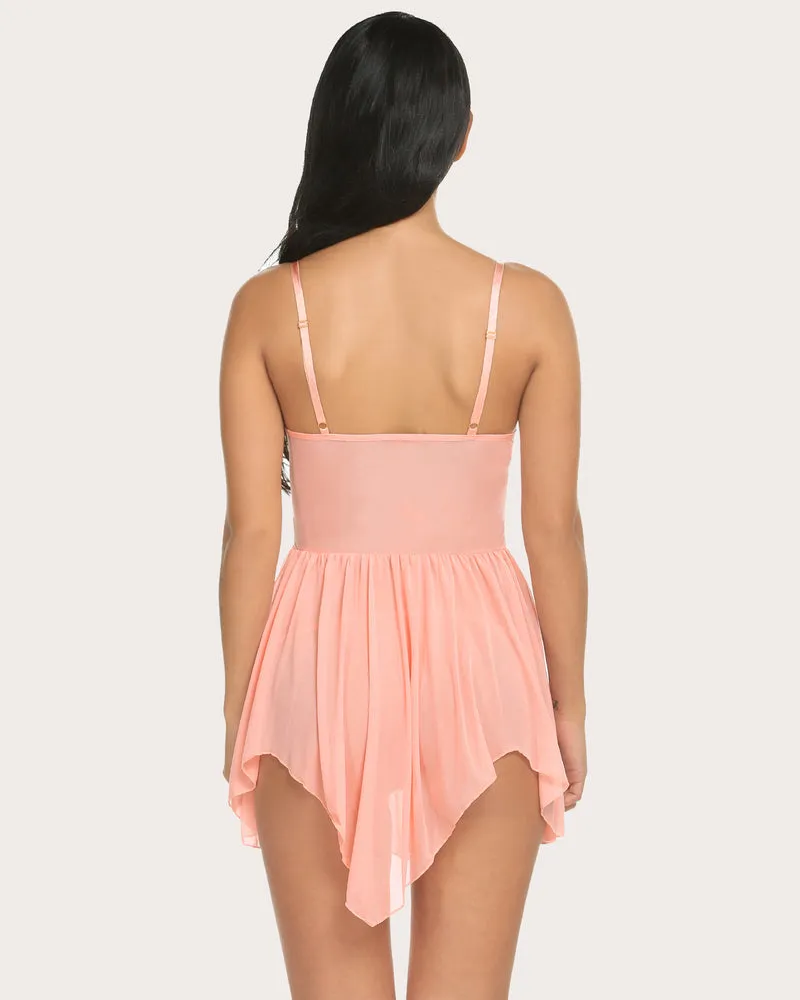 Plus Size Lace V Neck Babydoll