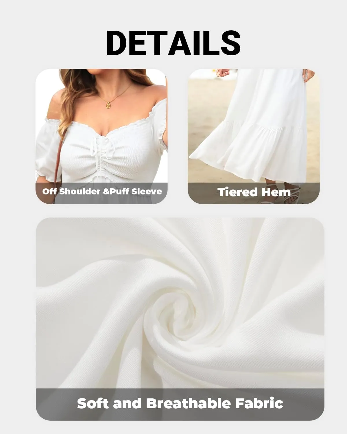 Plus Size Sun Dresses Women - Summer Off The Shoulder Puff Sleeve A Line Boho Maxi Flow Long Dress 2025