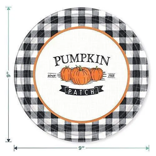 Pumpkin Truck Fall Harvest Paper Dinner Plates and Lunch Napkins (Serves 16)