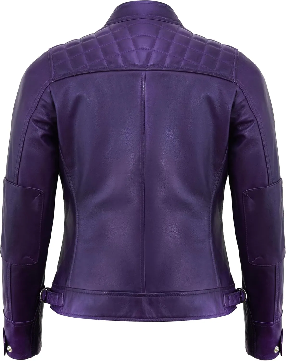 Real Lambskin Trendy Womens Leather Jackets Moto Biker Style Zip Up Motorcycle Jacket Women Outerwear With Pockets