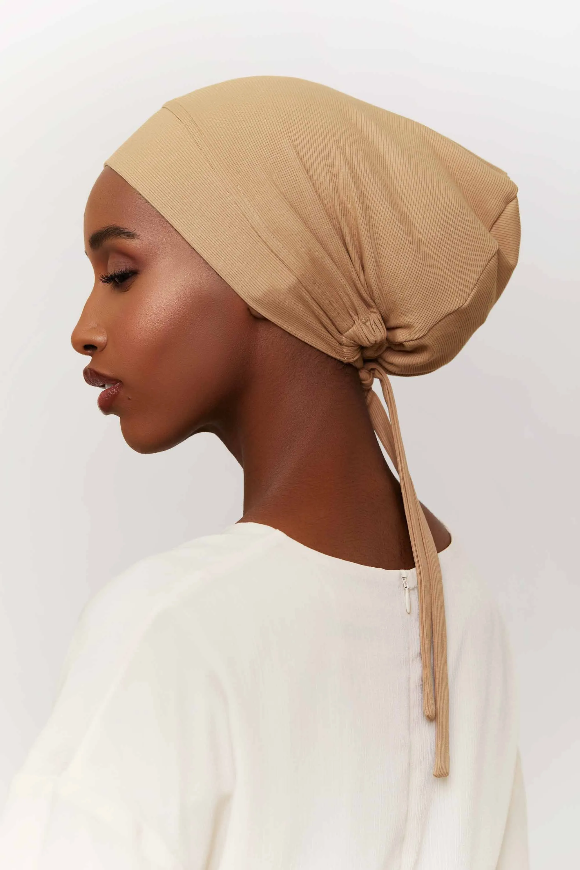 Ribbed Tie Back Undercap - Tannin
