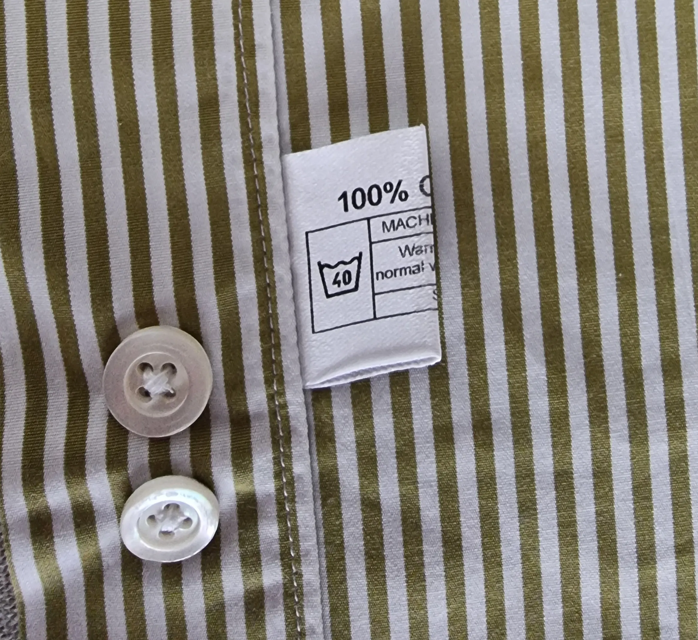 Richard James Saville Row Men’s Khaki Striped Shirt – Size 15 1/2