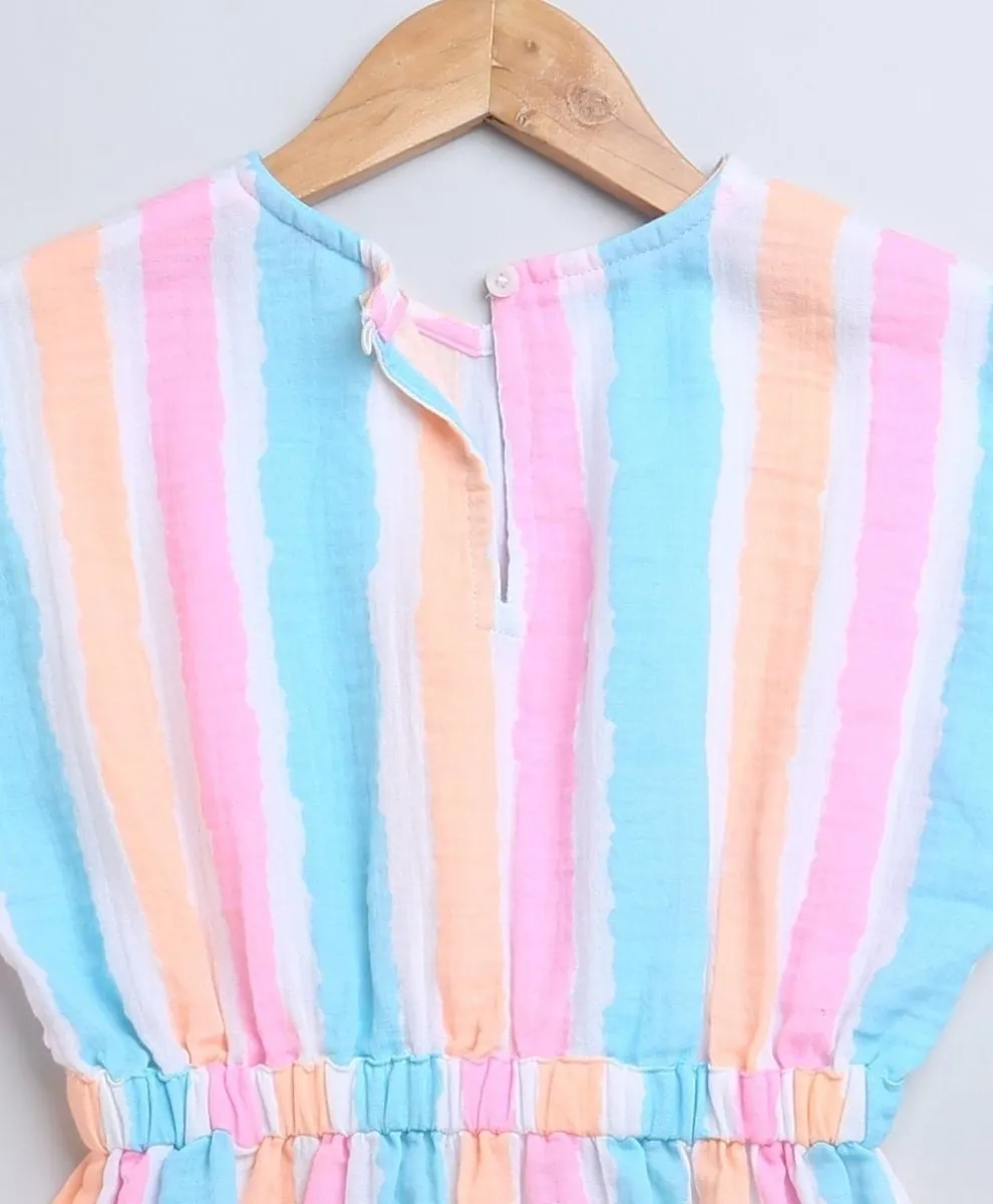 Sweetlime By AS Multicoloured Striped Cotton Kaftan.