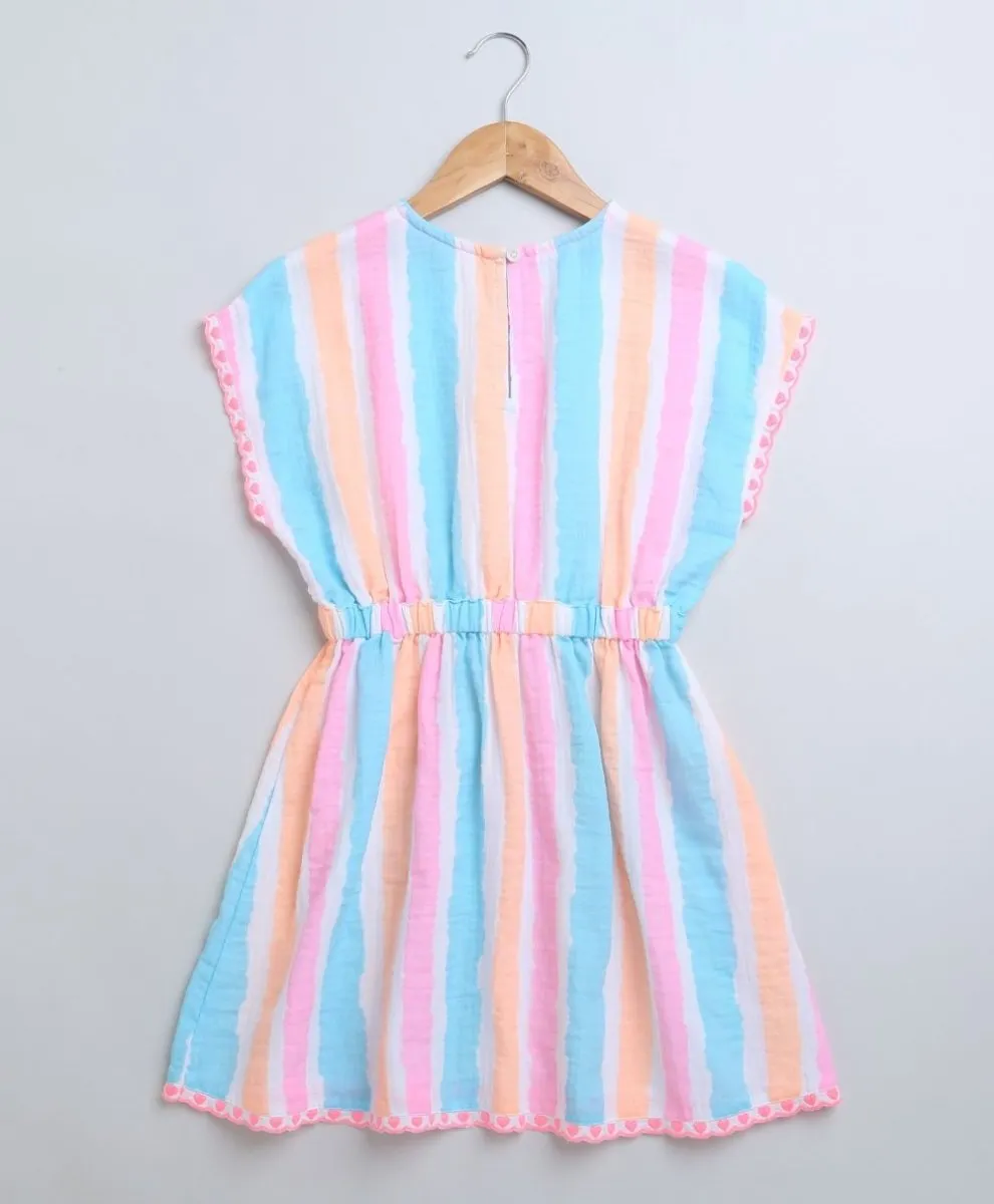 Sweetlime By AS Multicoloured Striped Cotton Kaftan.
