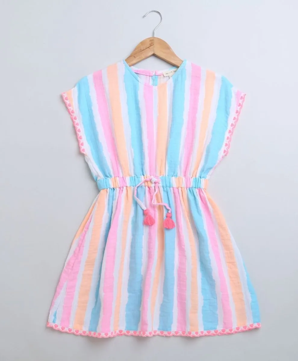 Sweetlime By AS Multicoloured Striped Cotton Kaftan.