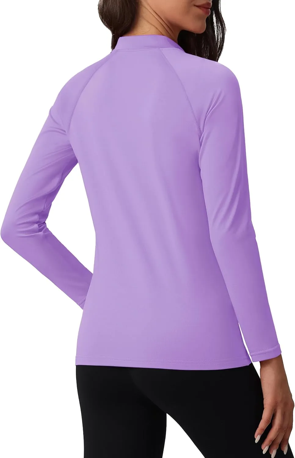 TACVASEN Women's Fleece Lined Thermal Shirts Mock Turtleneck Tops Long Sleeve Base Layer Workout Shirts