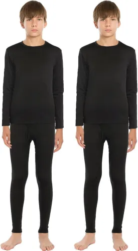 Thermal Underwear Set for Boys Long Johns Fleece Lined Kids Base Layer Thermals Sets Boy