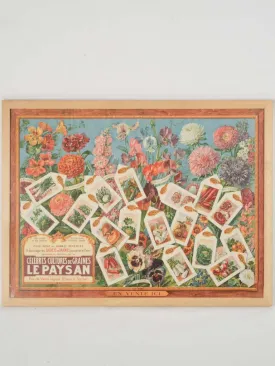 Vintage French Seed Advertising Poster – "Le Paysan" 20¾" x 27¼"