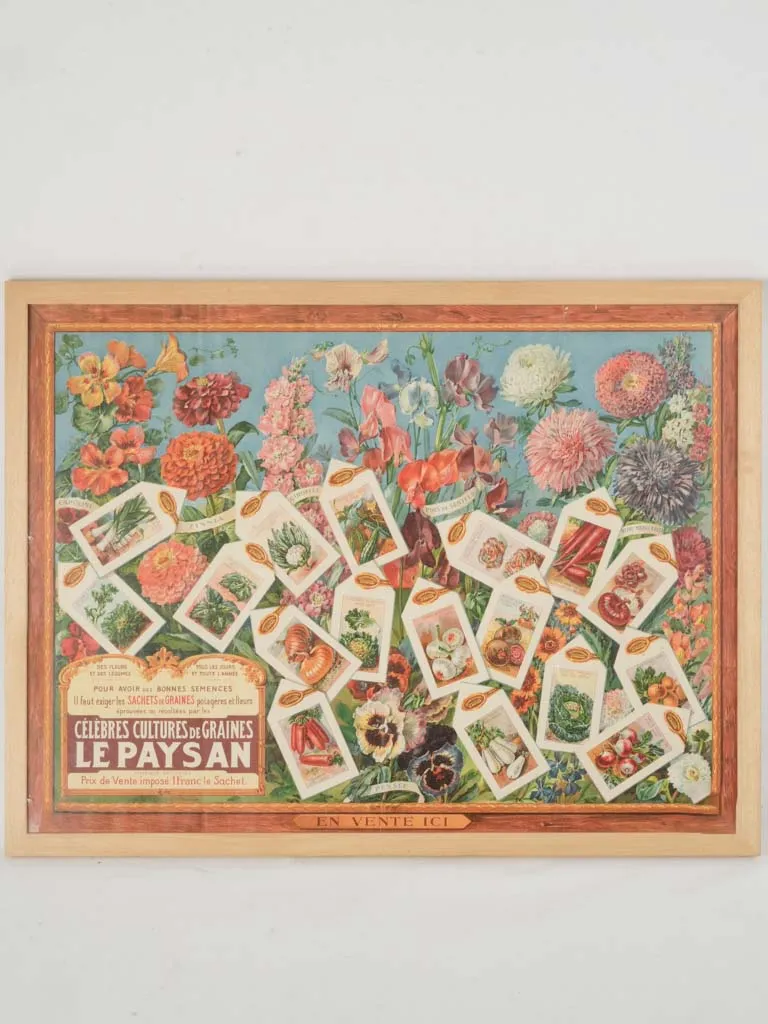 Vintage French Seed Advertising Poster – "Le Paysan" 20¾" x 27¼"