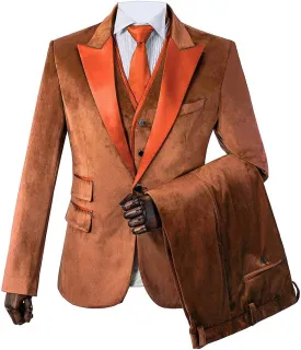 Wemaliyzd Men's 3 Piece Velvet Official Blazer Single Breasted Vest Pants