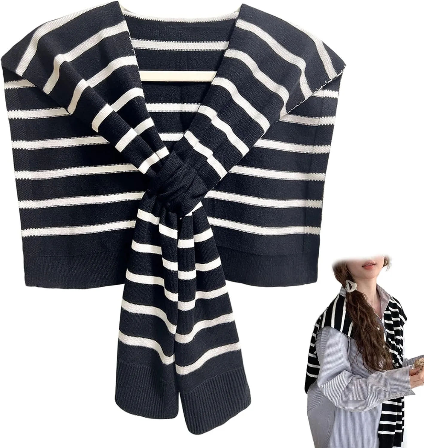 Women's Fashion Knitted Shawl - Khaki Sweater Shawl for Air-Conditioned Rooms
