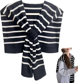 Women's Fashion Knitted Shawl - Khaki Sweater Shawl for Air-Conditioned Rooms