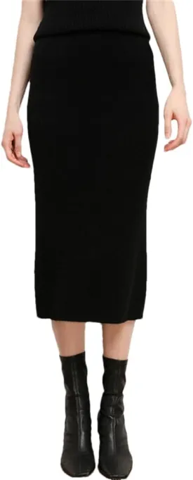 WomenS Plus Size Wool Blend Knit Pencil Skirt High Waist Slim Fit Elegant Tea-Length Skirt