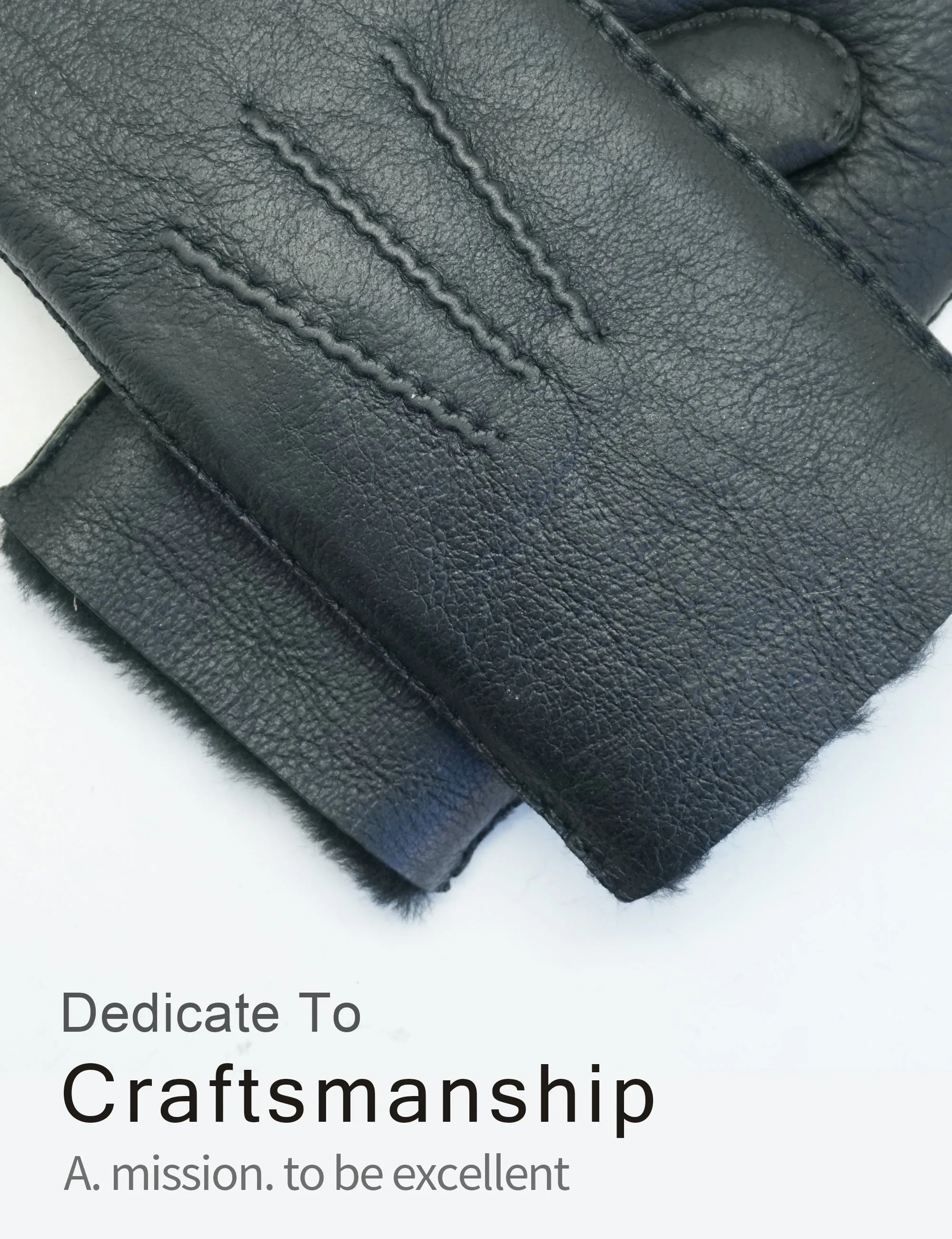 YISEVEN Men's Sheepskin  Shearling Leather Gloves(Mittens)